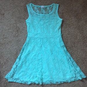 Teal lace dress